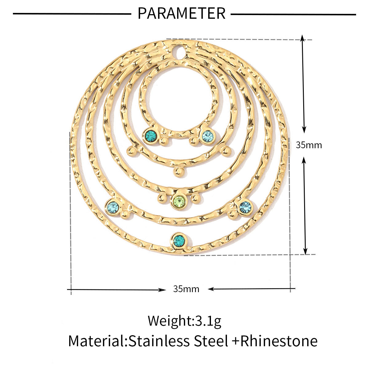 6pcs/pack Stainless Steel French Retro Geometric Charms Heart Love Circle Waterdroop Flower Necklace DIY Small Pendant
