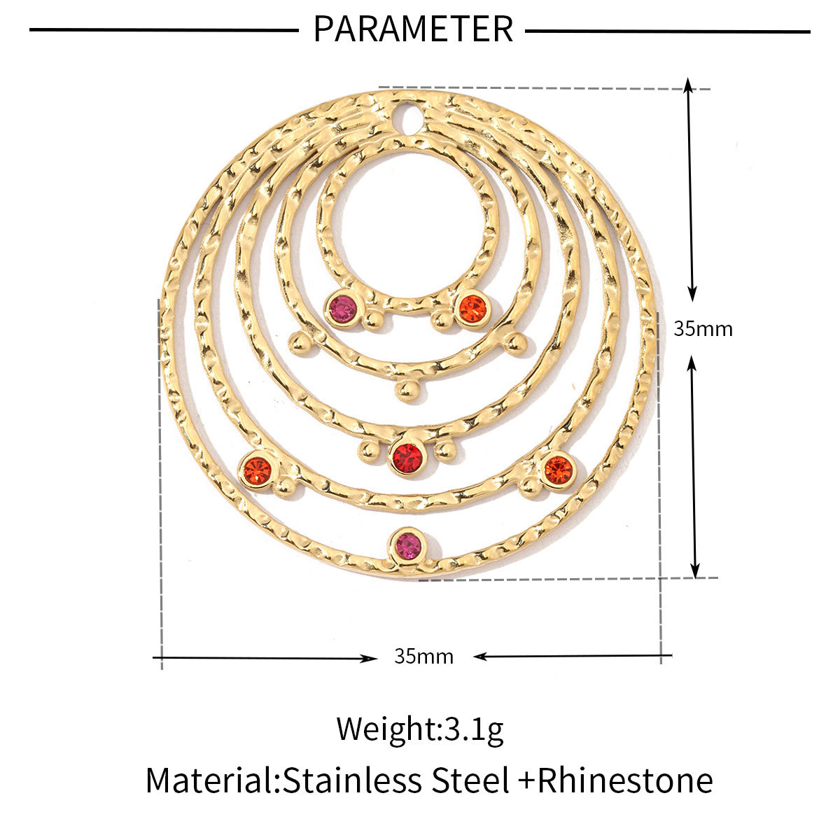 6pcs/pack Stainless Steel French Retro Geometric Charms Heart Love Circle Waterdroop Flower Necklace DIY Small Pendant