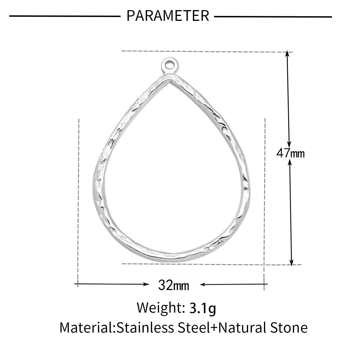 6pcs/pack Stainless Steel French Retro Geometric Charms Heart Love Circle Waterdroop Flower Necklace DIY Small Pendant