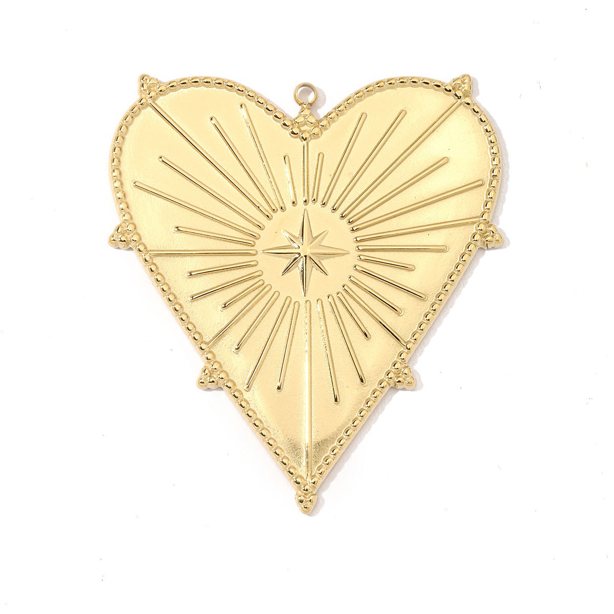 6pcs/pack Stainless Steel French Retro Geometric Charms Heart Love Circle Waterdroop Flower Necklace DIY Small Pendant