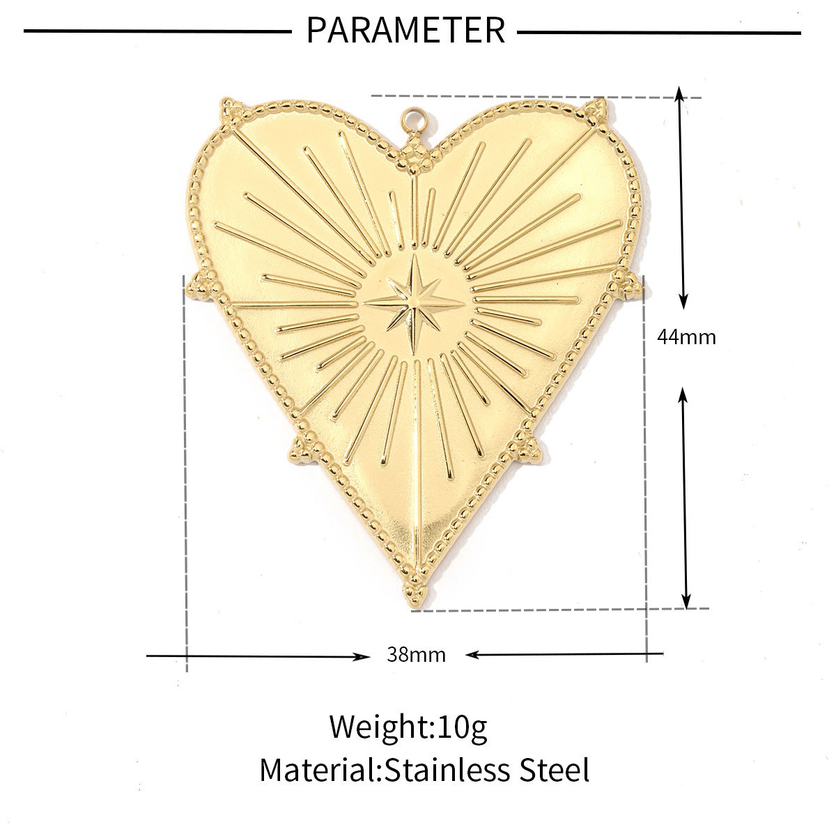 6pcs/pack Stainless Steel French Retro Geometric Charms Heart Love Circle Waterdroop Flower Necklace DIY Small Pendant