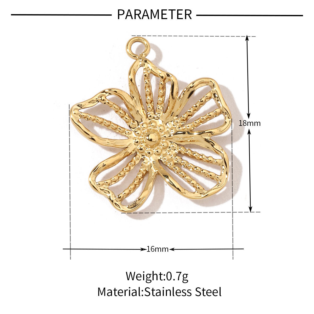 6pcs/pack Stainless Steel French Geometric Flower Enamel Square Charms Rose Heart Daisy Necklace DIY Small Pendant