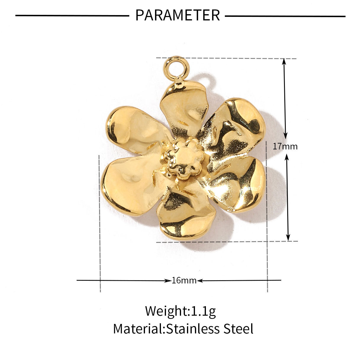 6pcs/pack Stainless Steel French Geometric Flower Enamel Square Charms Rose Heart Daisy Necklace DIY Small Pendant