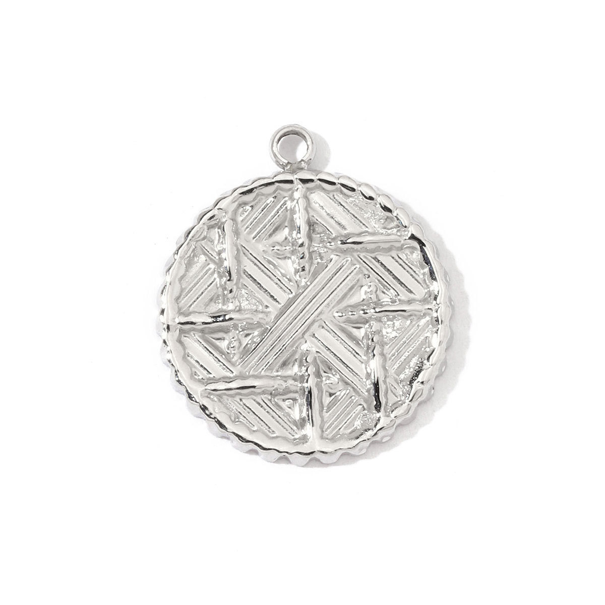 6pcs/pack French Style Stainless Steel Cross Pig Nose Goddess Anchor Charms Braid Circle Coin Necklace DIY Small Pendant