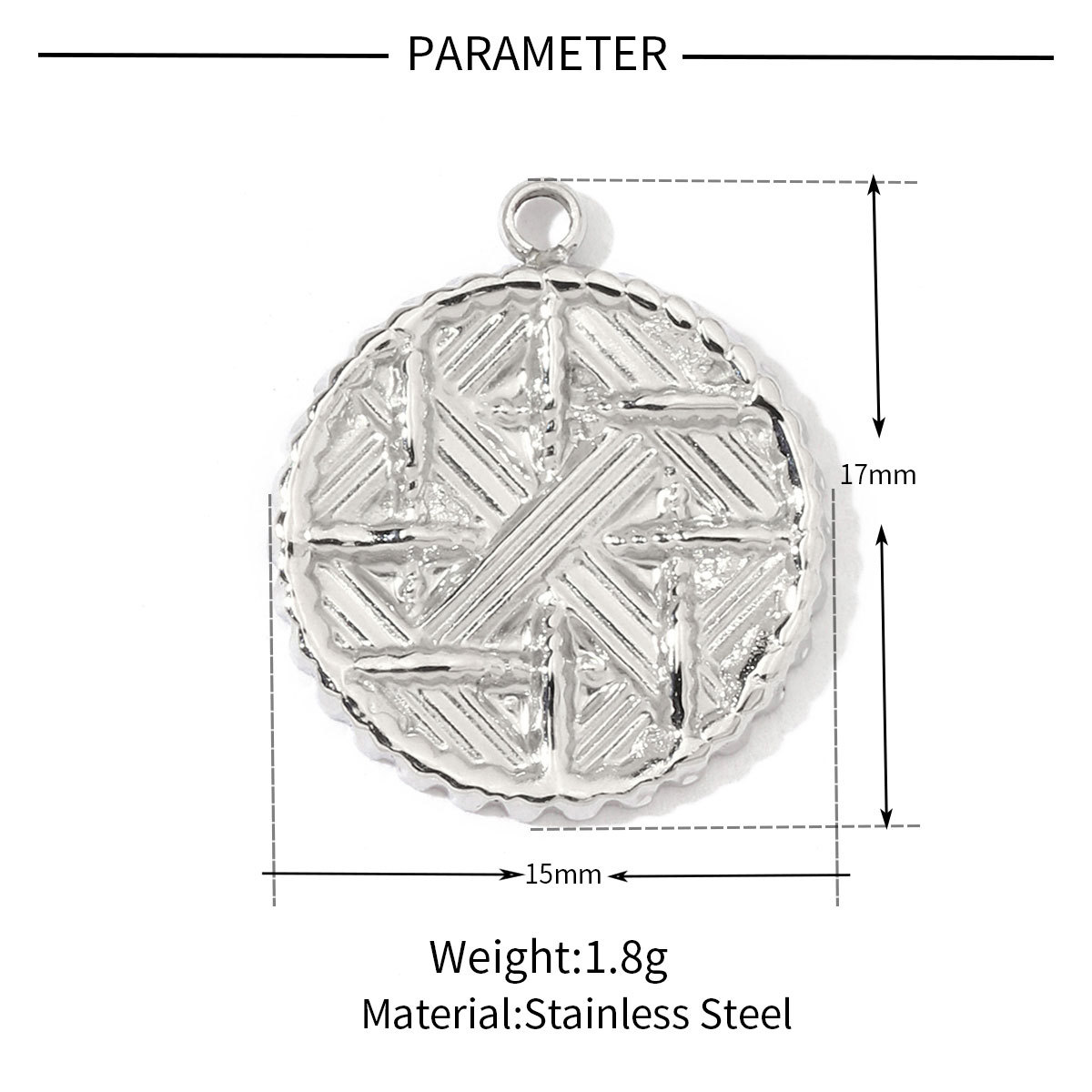 6pcs/pack French Style Stainless Steel Cross Pig Nose Goddess Anchor Charms Braid Circle Coin Necklace DIY Small Pendant