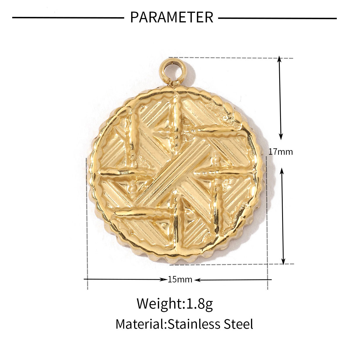 6pcs/pack French Style Stainless Steel Cross Pig Nose Goddess Anchor Charms Braid Circle Coin Necklace DIY Small Pendant
