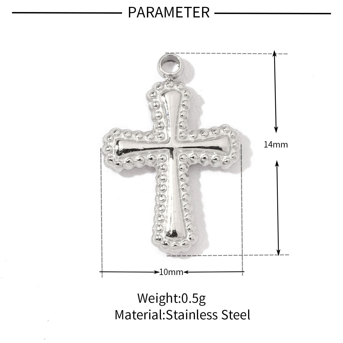 6pcs/pack French Style Stainless Steel Cross Pig Nose Goddess Anchor Charms Braid Circle Coin Necklace DIY Small Pendant