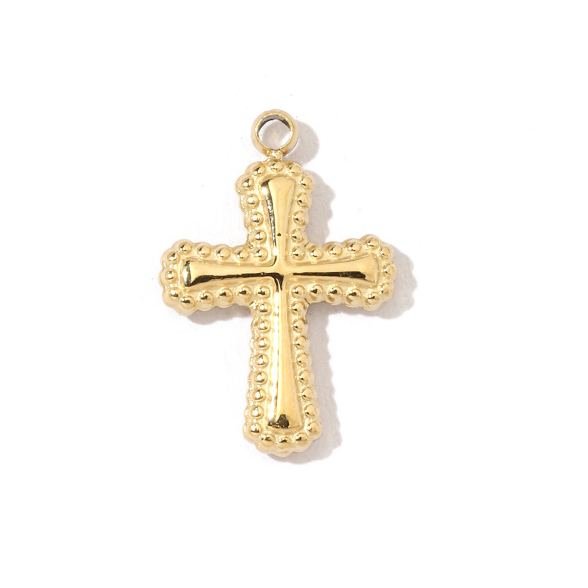 6pcs/pack French Style Stainless Steel Cross Pig Nose Goddess Anchor Charms Braid Circle Coin Necklace DIY Small Pendant