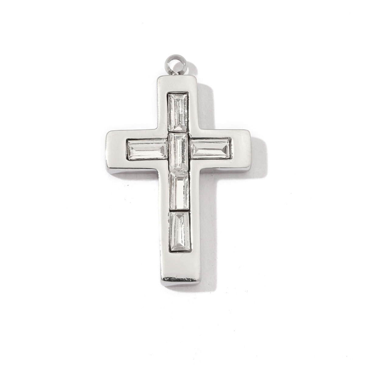 6pcs/pack French Style Stainless Steel Cross Pig Nose Goddess Anchor Charms Braid Circle Coin Necklace DIY Small Pendant