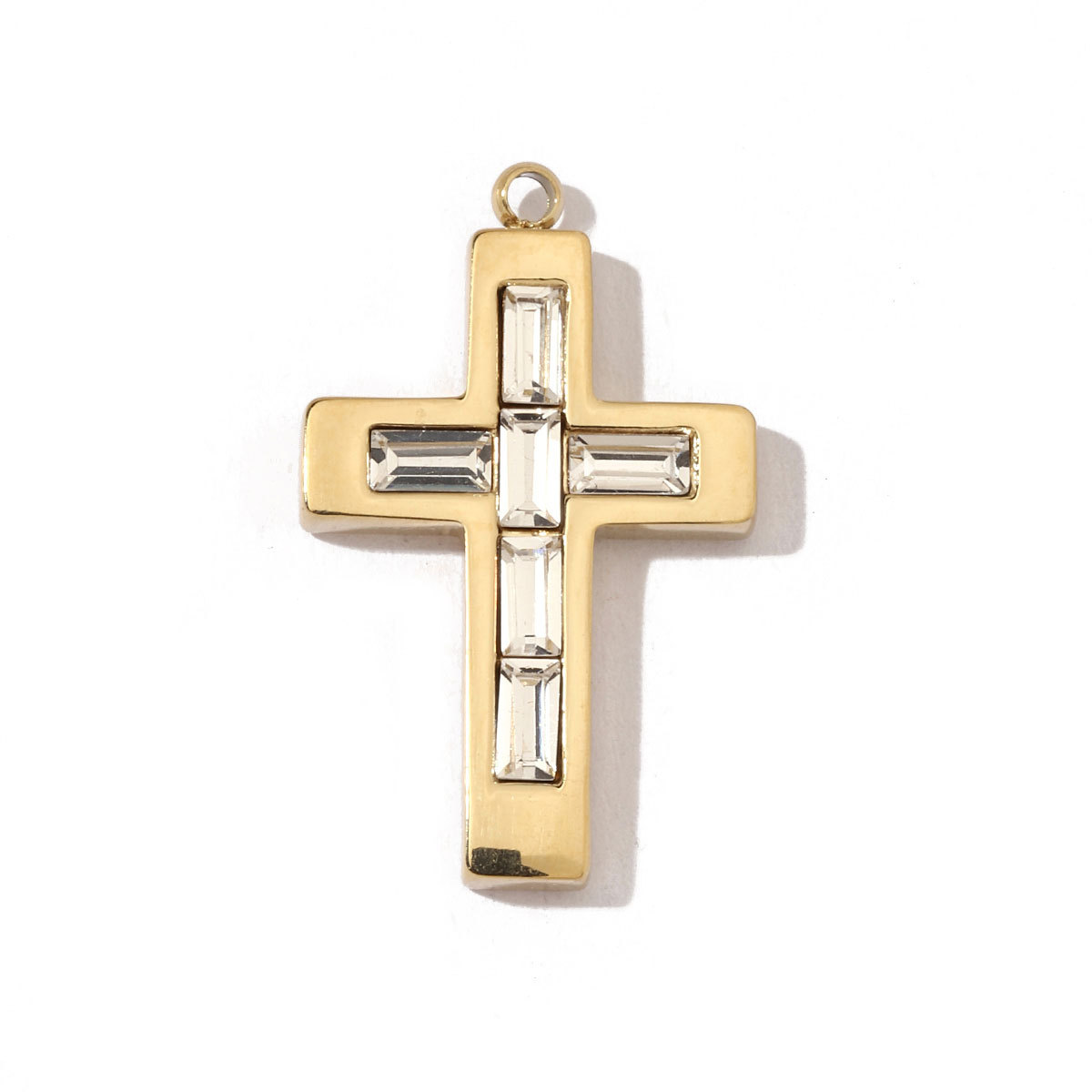 6pcs/pack French Style Stainless Steel Cross Pig Nose Goddess Anchor Charms Braid Circle Coin Necklace DIY Small Pendant