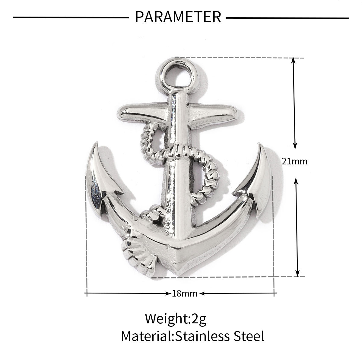 6pcs/pack French Style Stainless Steel Cross Pig Nose Goddess Anchor Charms Braid Circle Coin Necklace DIY Small Pendant
