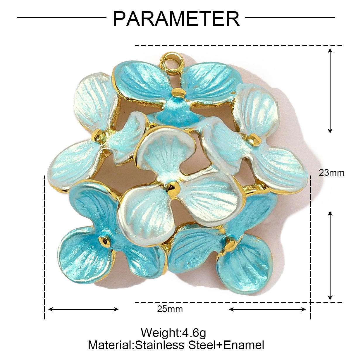 6pcs/pack Stainless Steel Gradient Enamel Hydrangea Tulip Necklace Pendant Women Monstera Leaf Diy Bracelet Charm Flower Jewelry