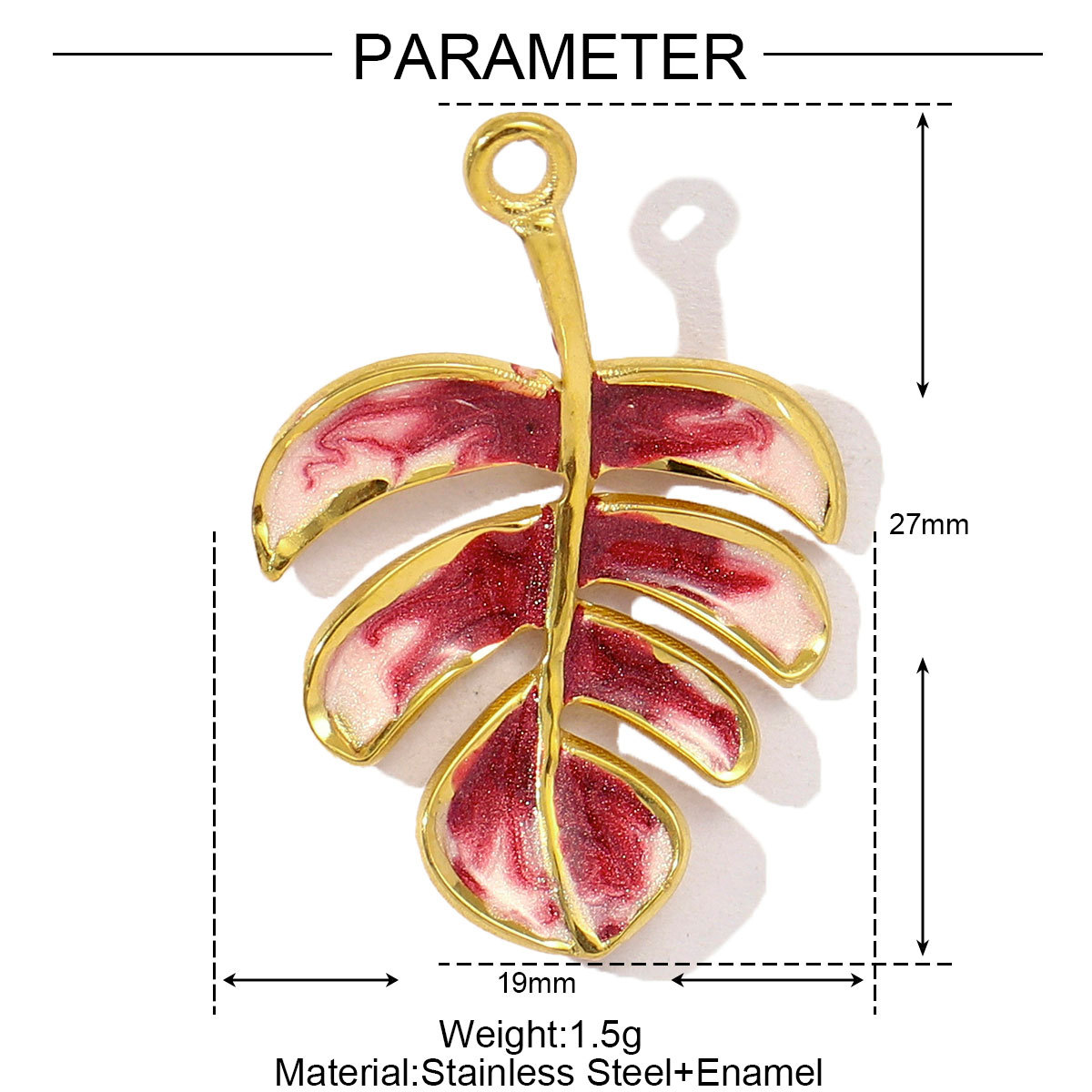 6pcs/pack Stainless Steel Gradient Enamel Hydrangea Tulip Necklace Pendant Women Monstera Leaf Diy Bracelet Charm Flower Jewelry
