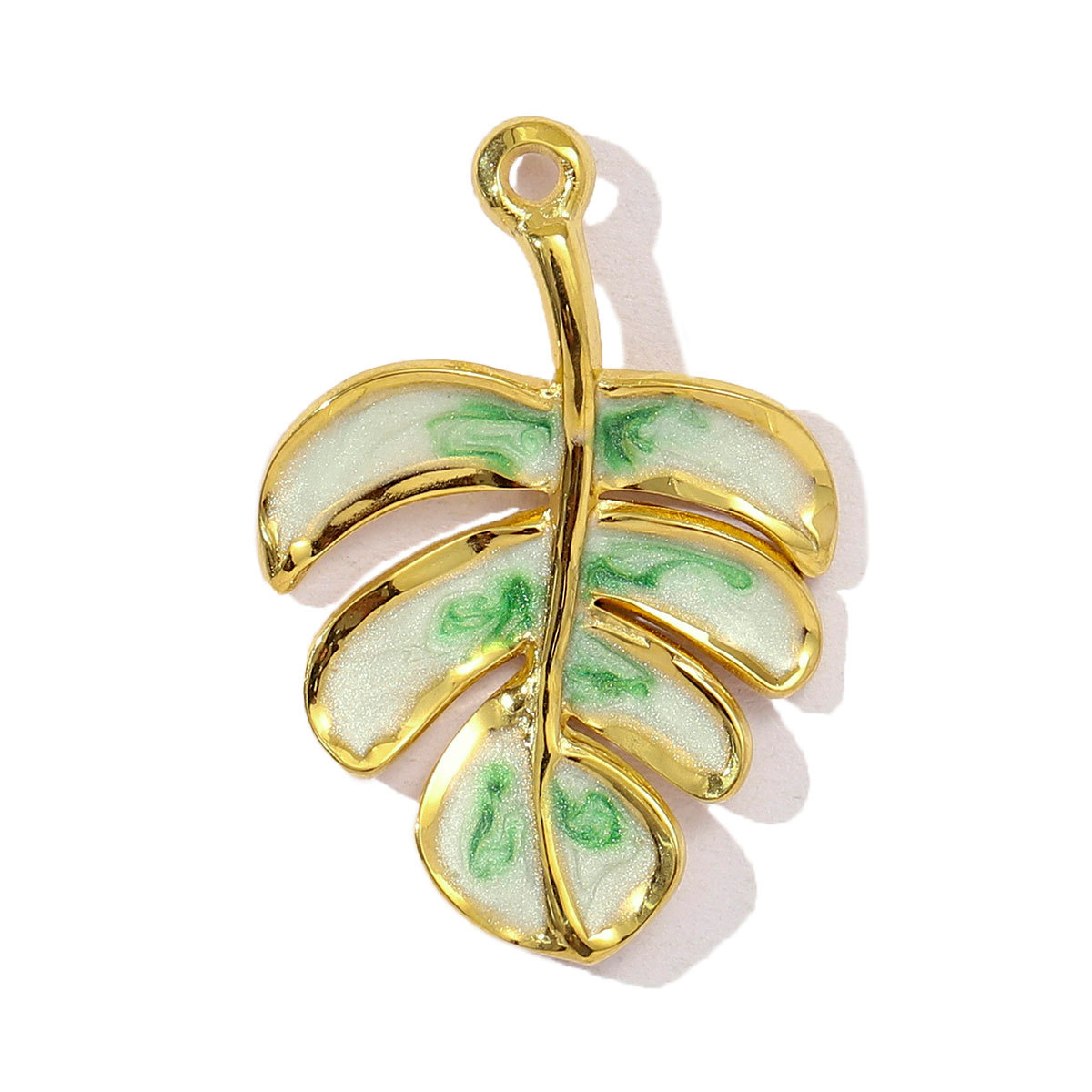 6pcs/pack Stainless Steel Gradient Enamel Hydrangea Tulip Necklace Pendant Women Monstera Leaf Diy Bracelet Charm Flower Jewelry