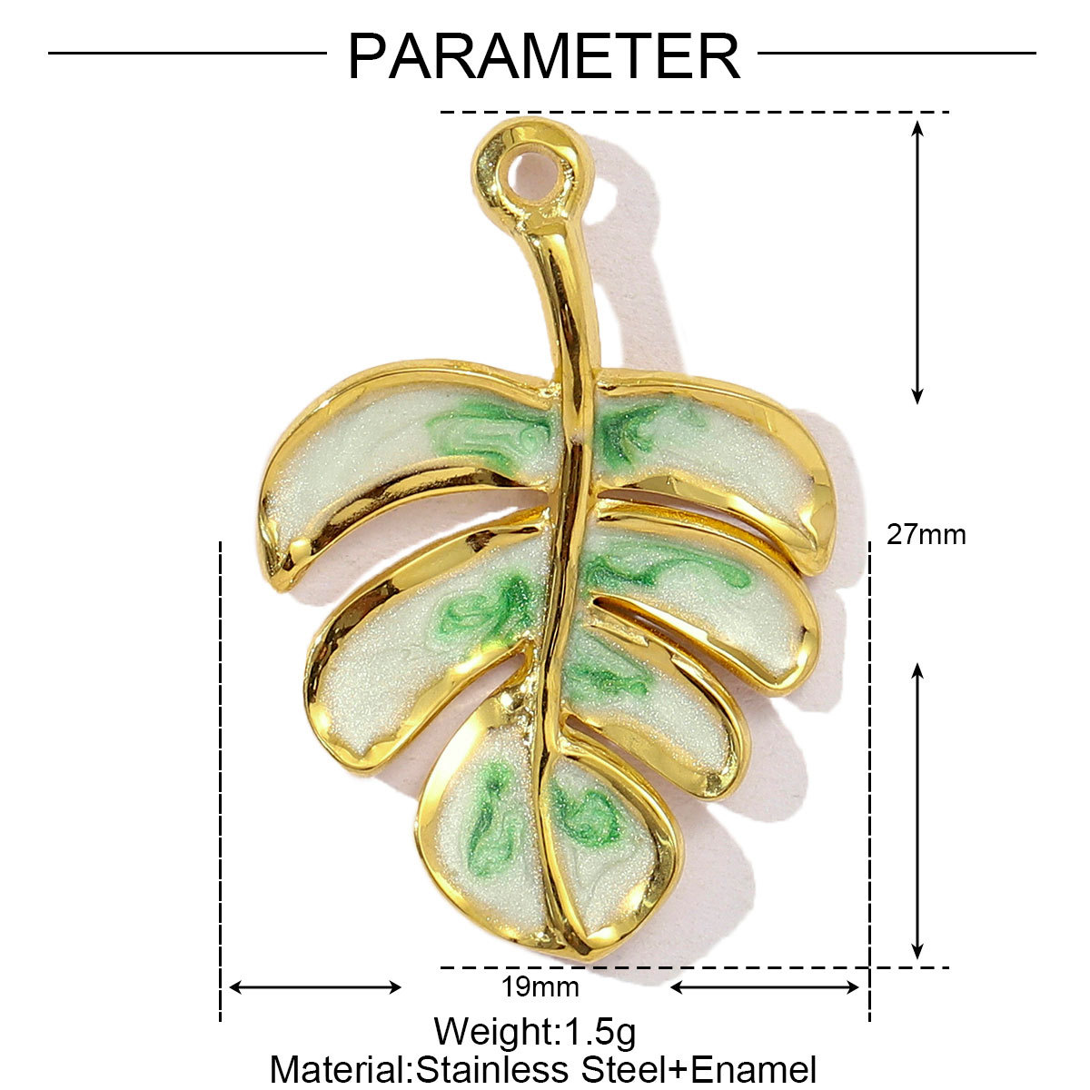 6pcs/pack Stainless Steel Gradient Enamel Hydrangea Tulip Necklace Pendant Women Monstera Leaf Diy Bracelet Charm Flower Jewelry