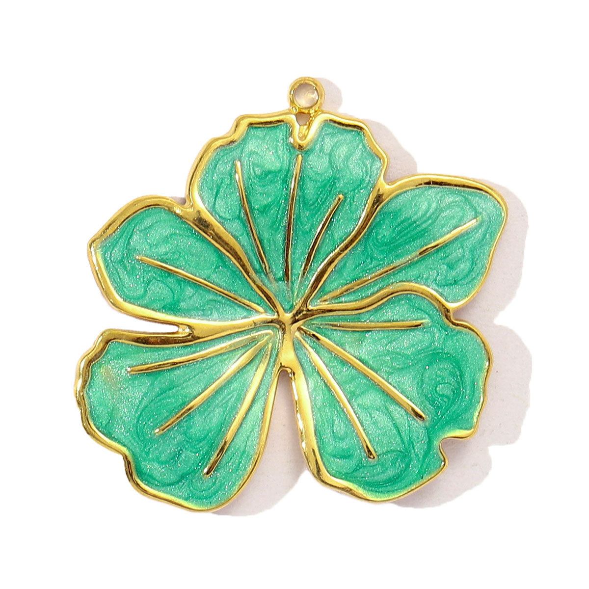 6pcs/pack Stainless Steel Gradient Enamel Hydrangea Tulip Necklace Pendant Women Monstera Leaf Diy Bracelet Charm Flower Jewelry