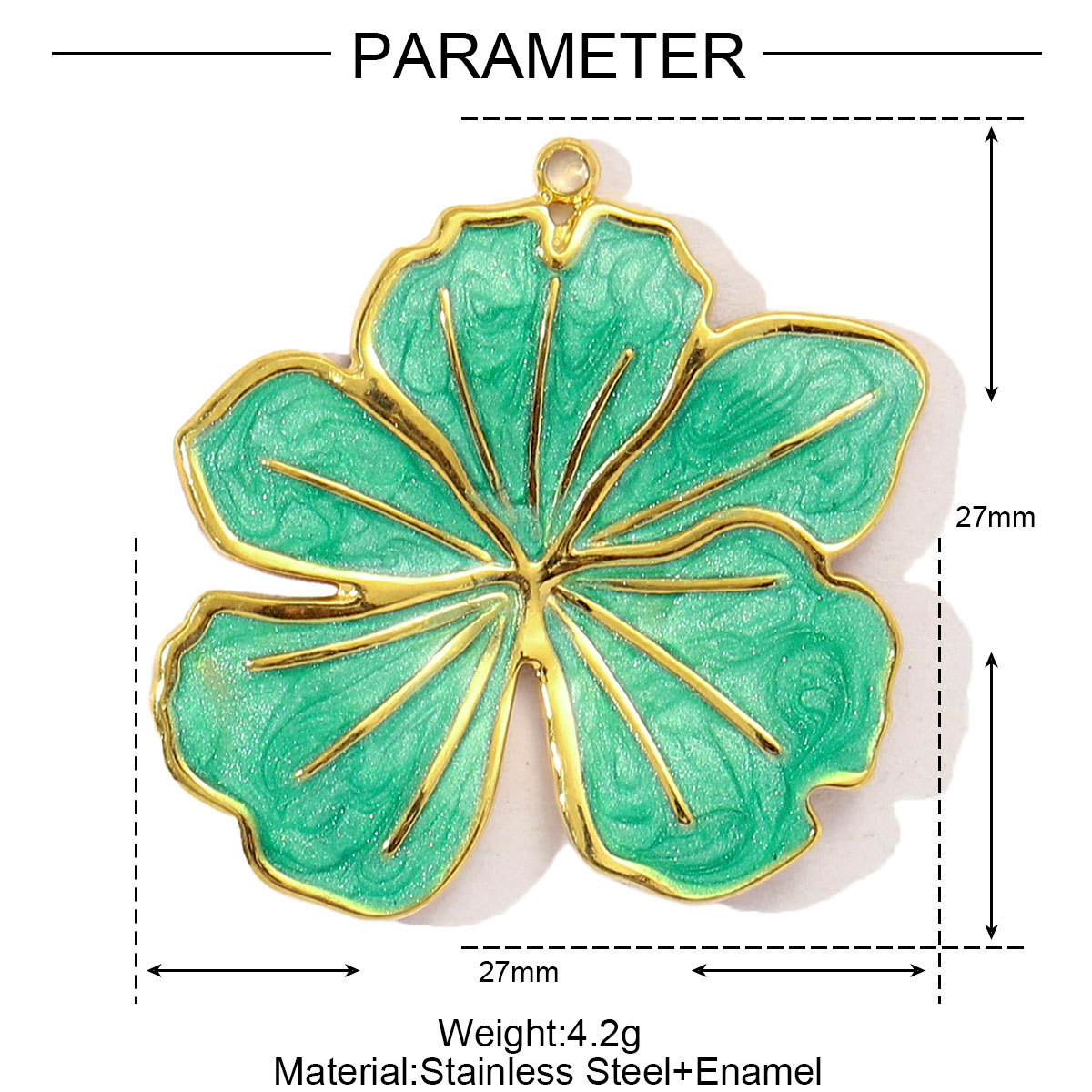 6pcs/pack Stainless Steel Gradient Enamel Hydrangea Tulip Necklace Pendant Women Monstera Leaf Diy Bracelet Charm Flower Jewelry