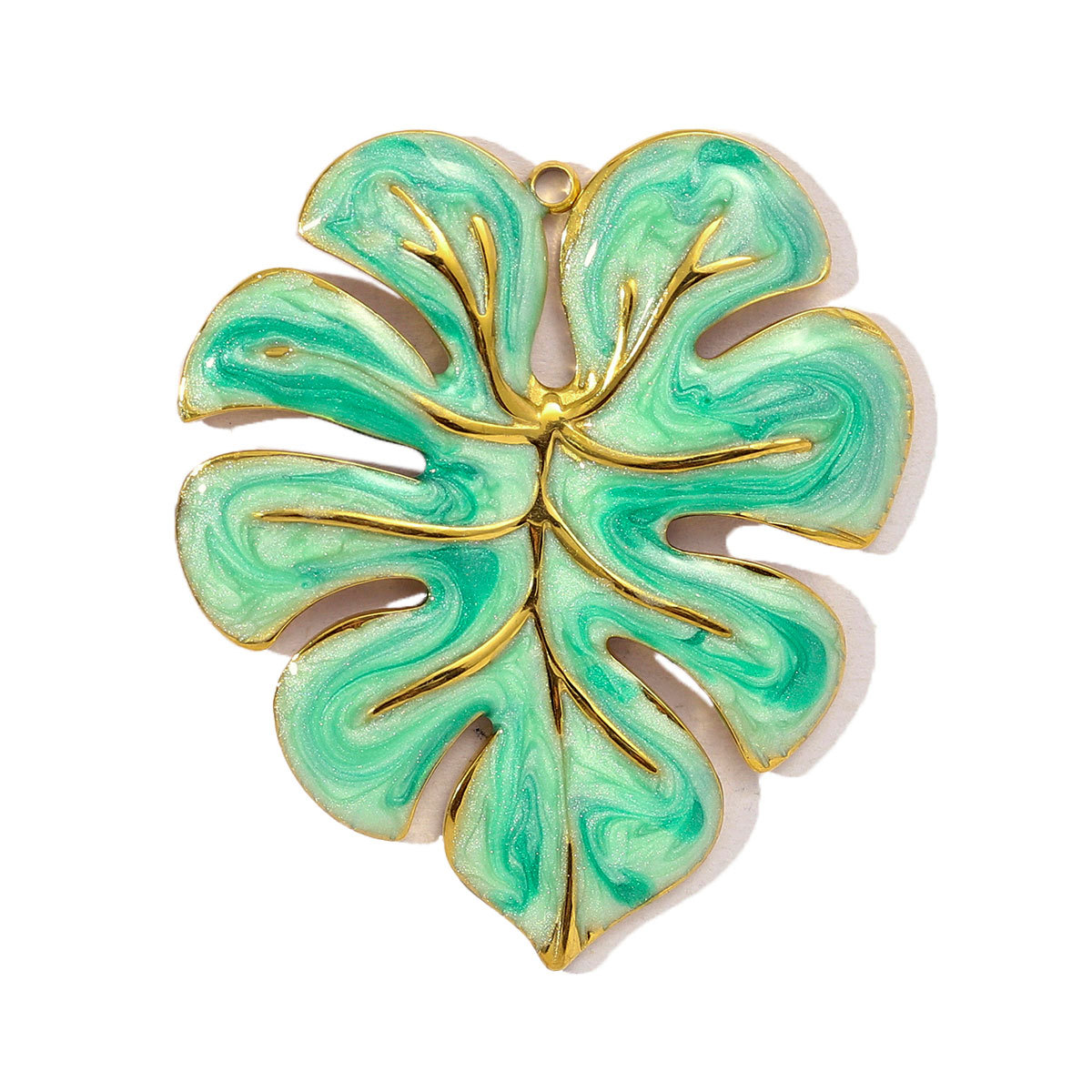 6pcs/pack Stainless Steel Gradient Enamel Hydrangea Tulip Necklace Pendant Women Monstera Leaf Diy Bracelet Charm Flower Jewelry
