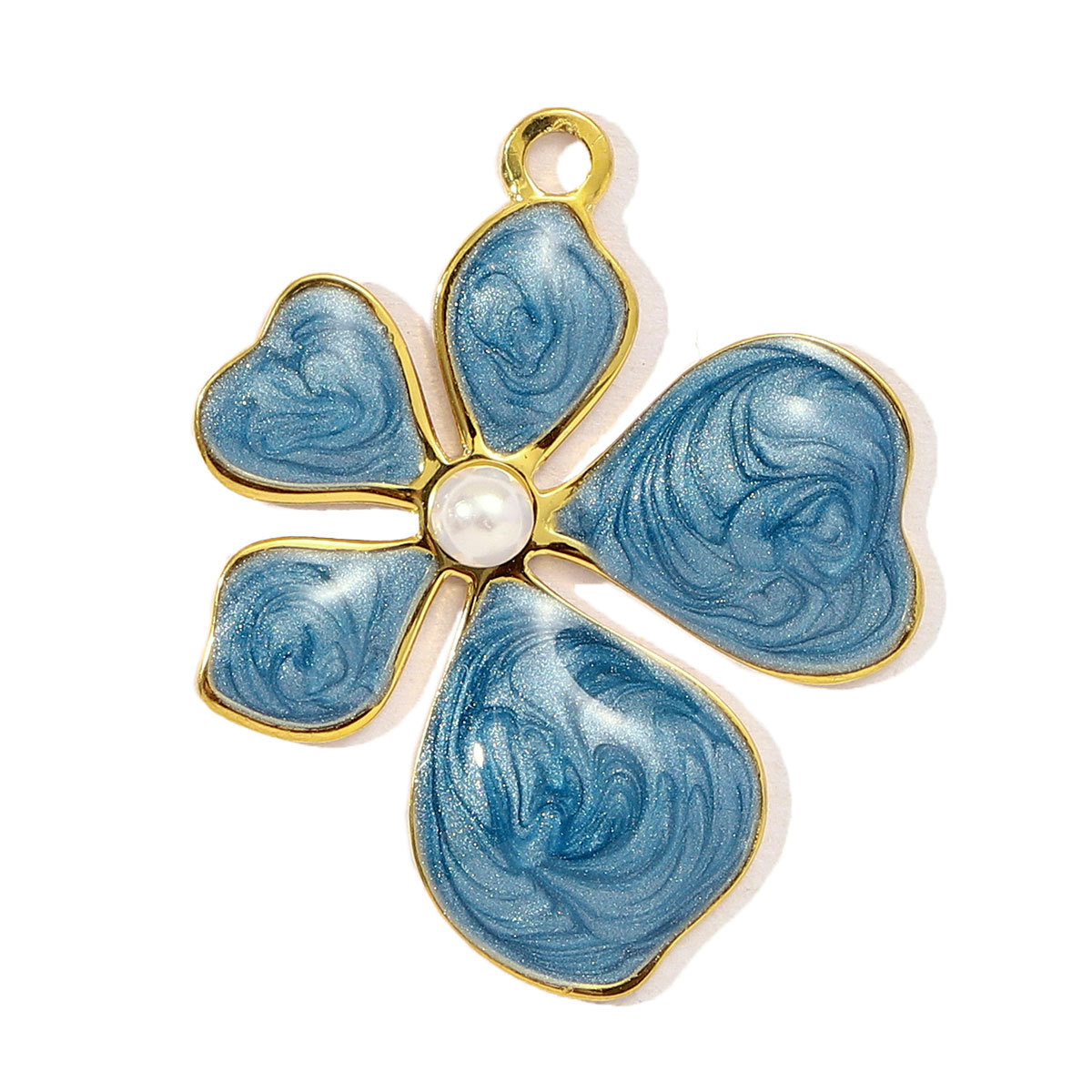6pcs/pack Stainless Steel Gradient Enamel Hydrangea Tulip Necklace Pendant Women Monstera Leaf Diy Bracelet Charm Flower Jewelry