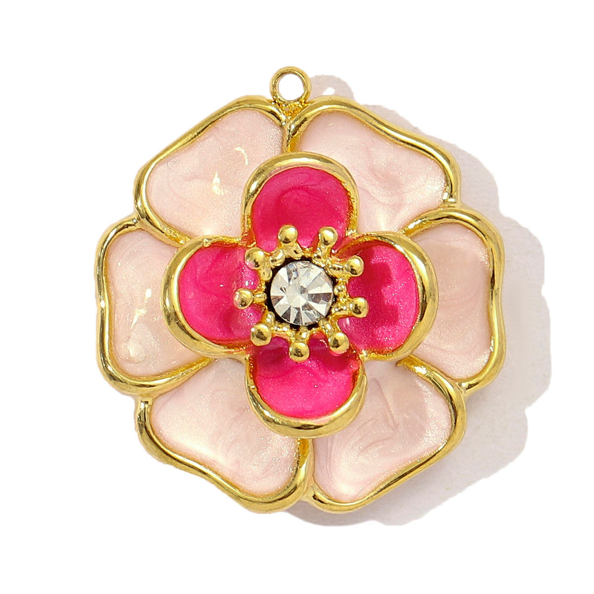 6pcs/pack Stainless Steel Gradient Enamel Hydrangea Tulip Necklace Pendant Women Monstera Leaf Diy Bracelet Charm Flower Jewelry