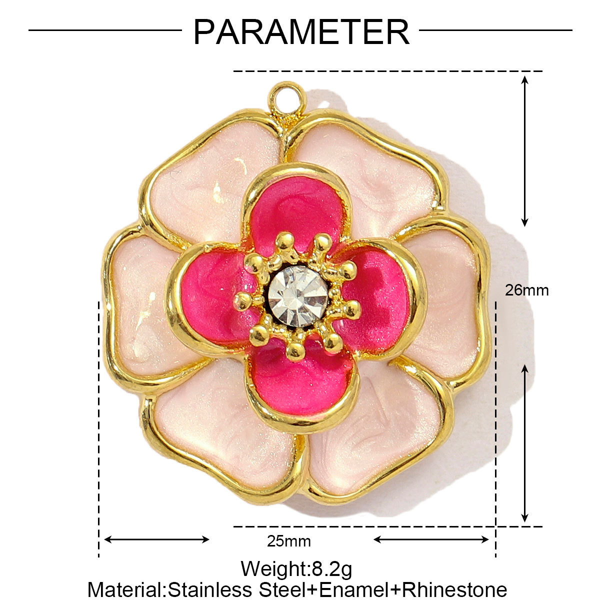 6pcs/pack Stainless Steel Gradient Enamel Hydrangea Tulip Necklace Pendant Women Monstera Leaf Diy Bracelet Charm Flower Jewelry