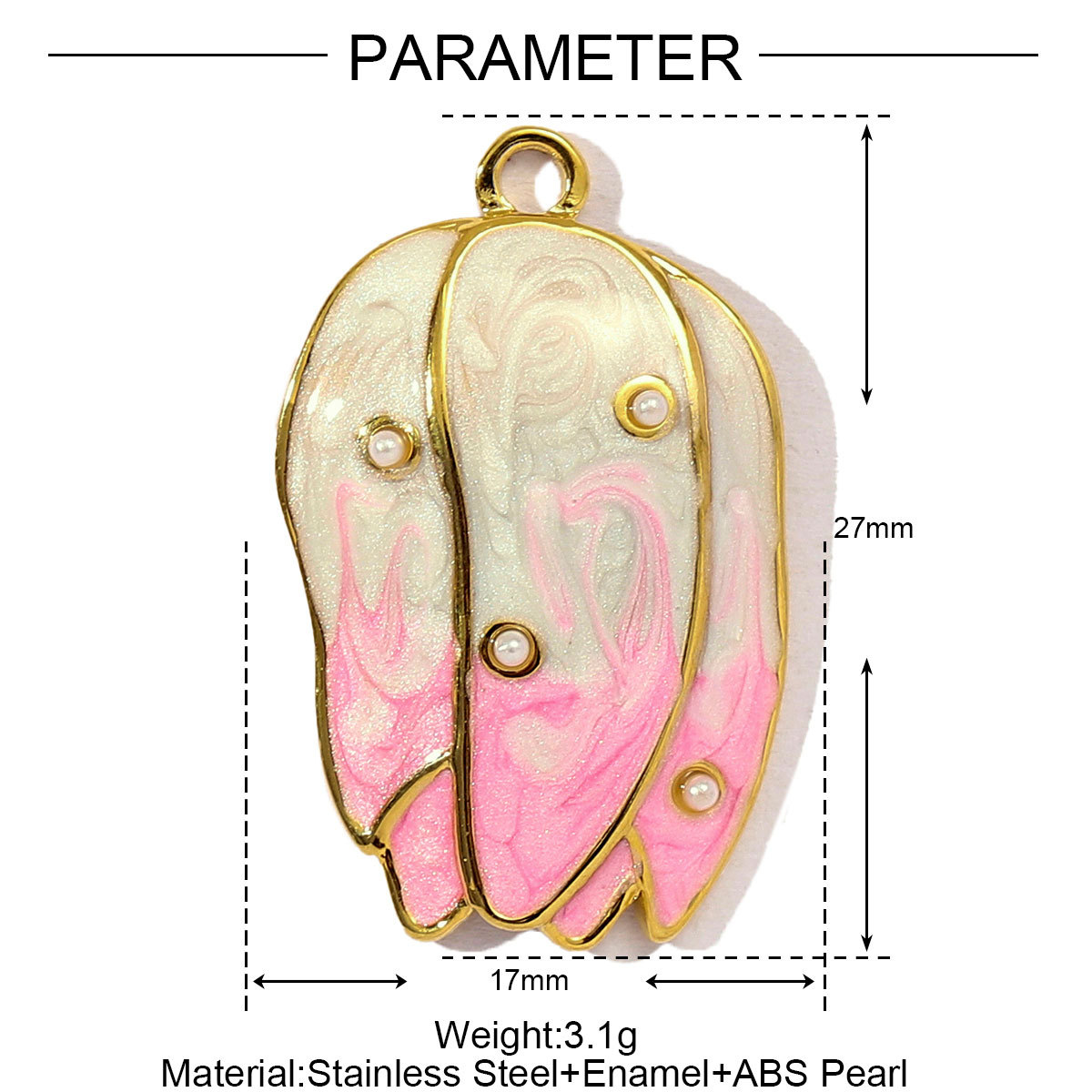 6pcs/pack Stainless Steel Gradient Enamel Hydrangea Tulip Necklace Pendant Women Monstera Leaf Diy Bracelet Charm Flower Jewelry