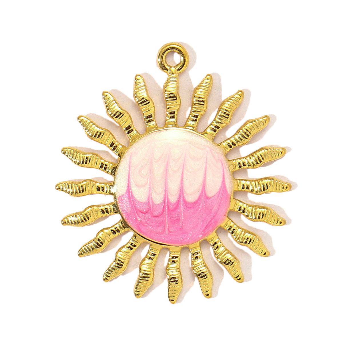 6pcs/pack Stainless Steel Enamel Sunflower Starfish Necklace&Earring Pendant Women Flower Ball Diy Charm Colorful Waterdrop Jewelry