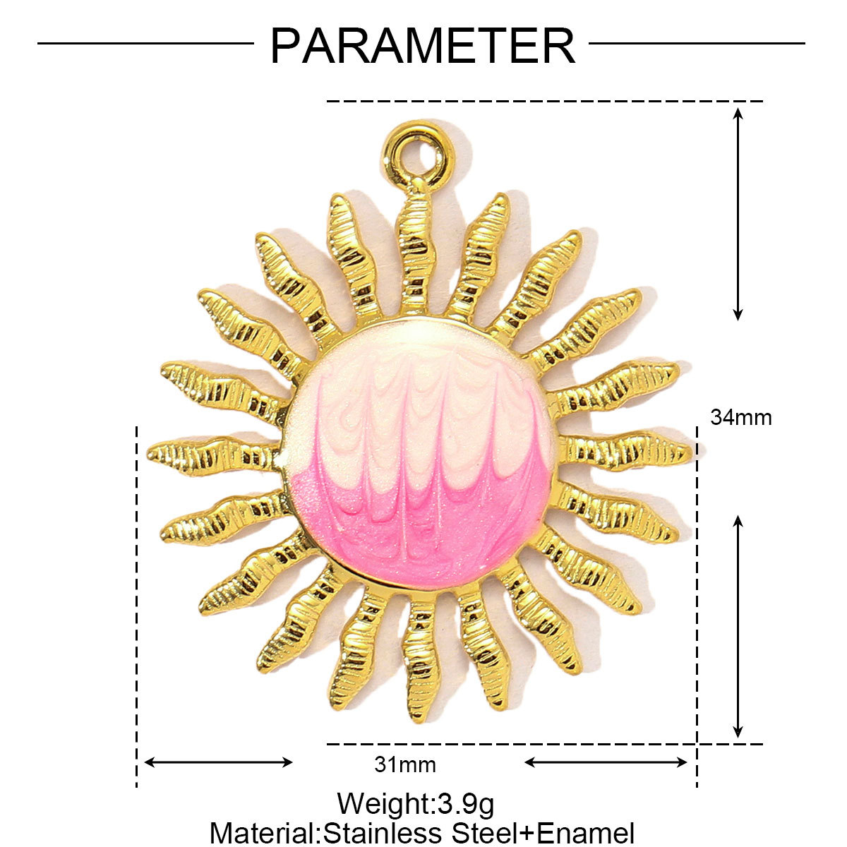 6pcs/pack Stainless Steel Enamel Sunflower Starfish Necklace&Earring Pendant Women Flower Ball Diy Charm Colorful Waterdrop Jewelry
