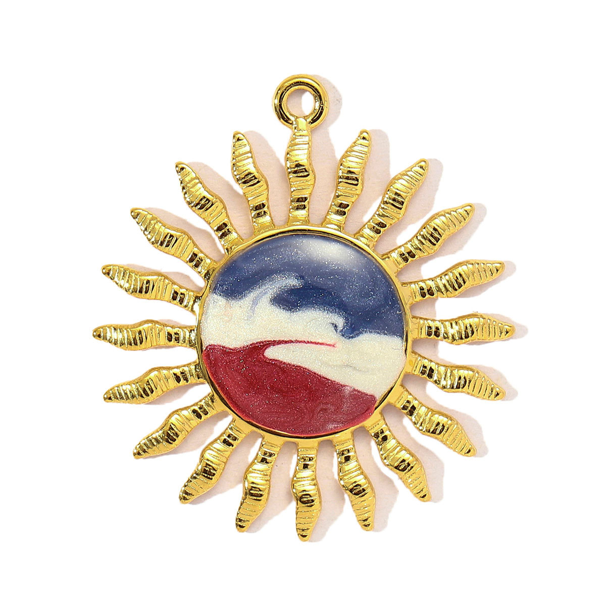 6pcs/pack Stainless Steel Enamel Sunflower Starfish Necklace&Earring Pendant Women Flower Ball Diy Charm Colorful Waterdrop Jewelry