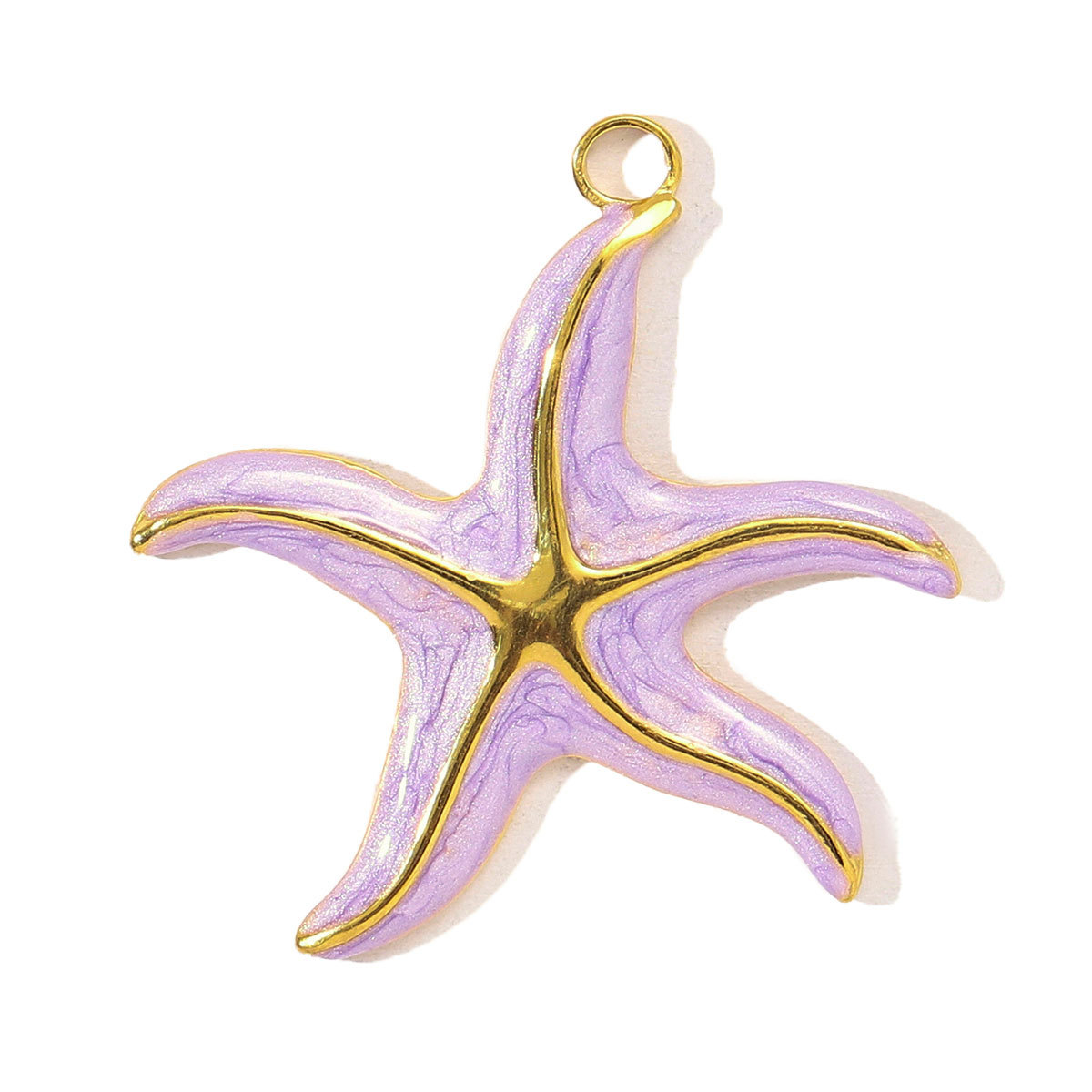 6pcs/pack Stainless Steel Enamel Sunflower Starfish Necklace&Earring Pendant Women Flower Ball Diy Charm Colorful Waterdrop Jewelry