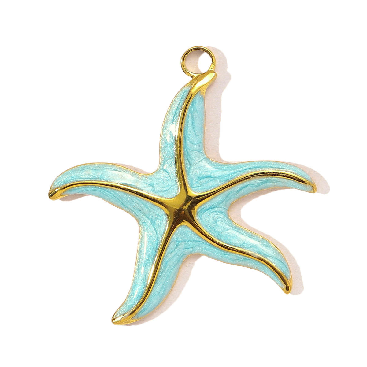 6pcs/pack Stainless Steel Enamel Sunflower Starfish Necklace&Earring Pendant Women Flower Ball Diy Charm Colorful Waterdrop Jewelry
