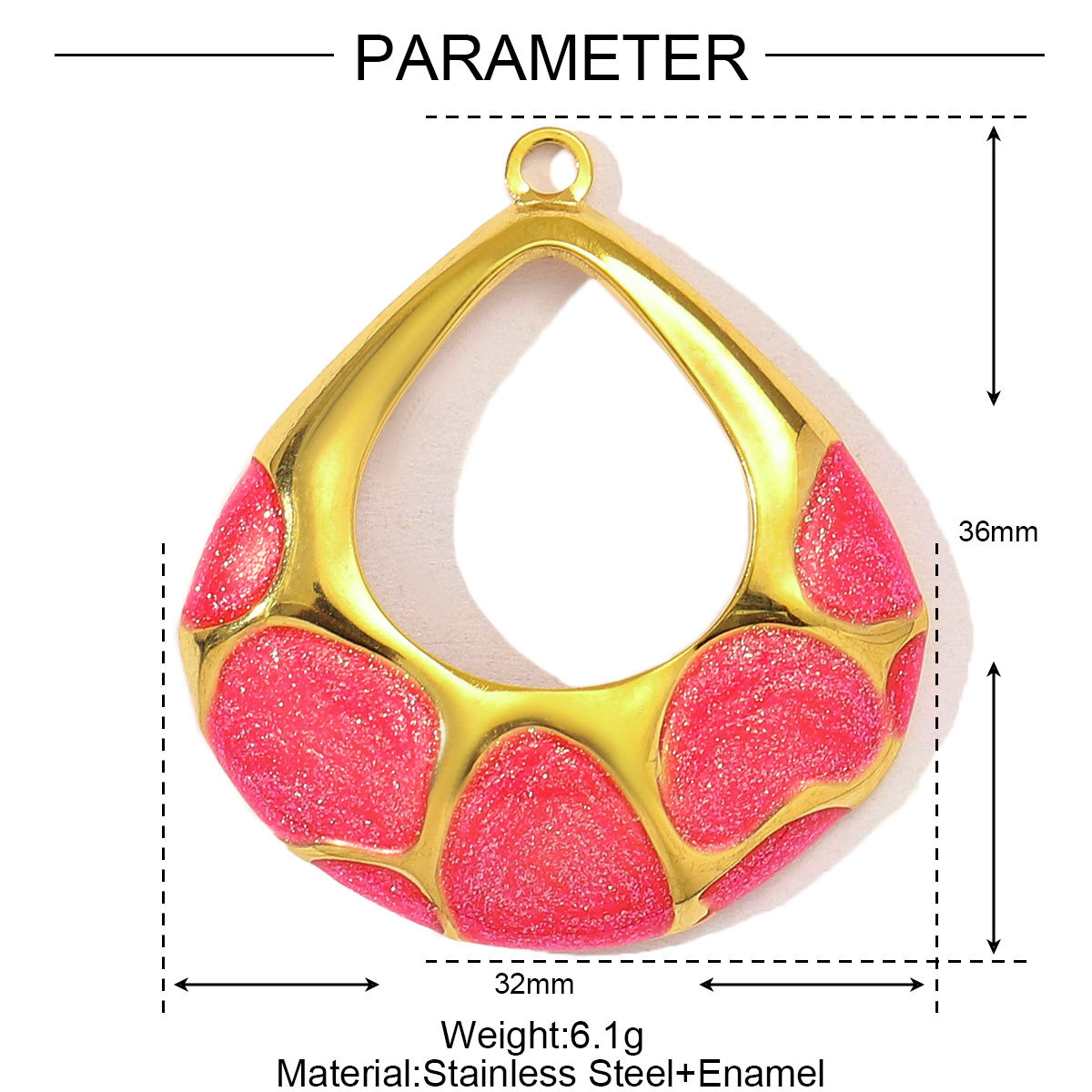 6pcs/pack Stainless Steel Enamel Sunflower Starfish Necklace&Earring Pendant Women Flower Ball Diy Charm Colorful Waterdrop Jewelry