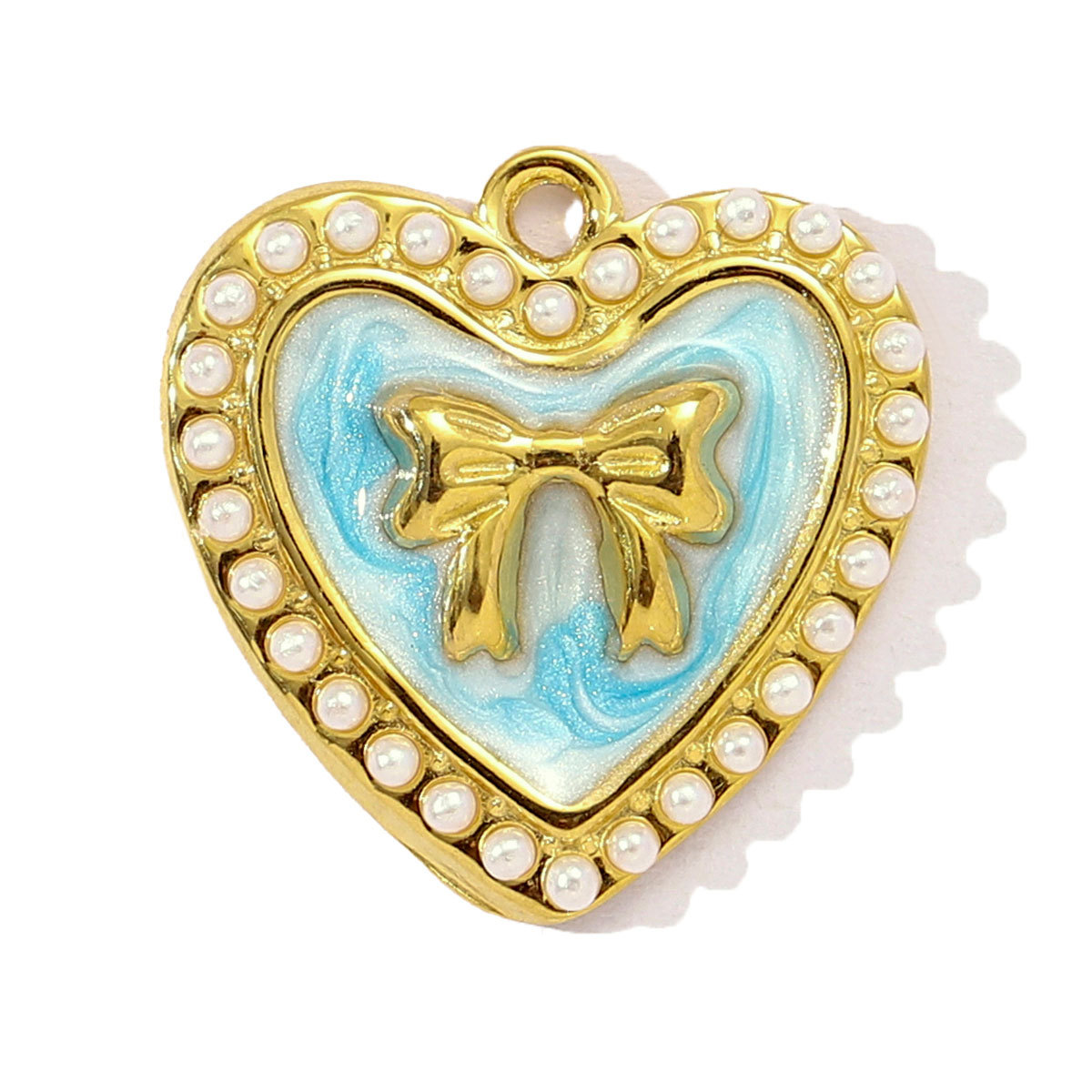 6pcs/pack Stainless Steel Enamel Hollow Heart Necklace&Earring Pendant Women Butterfly Bowknot Diy Charm Colorful Love Jewelry