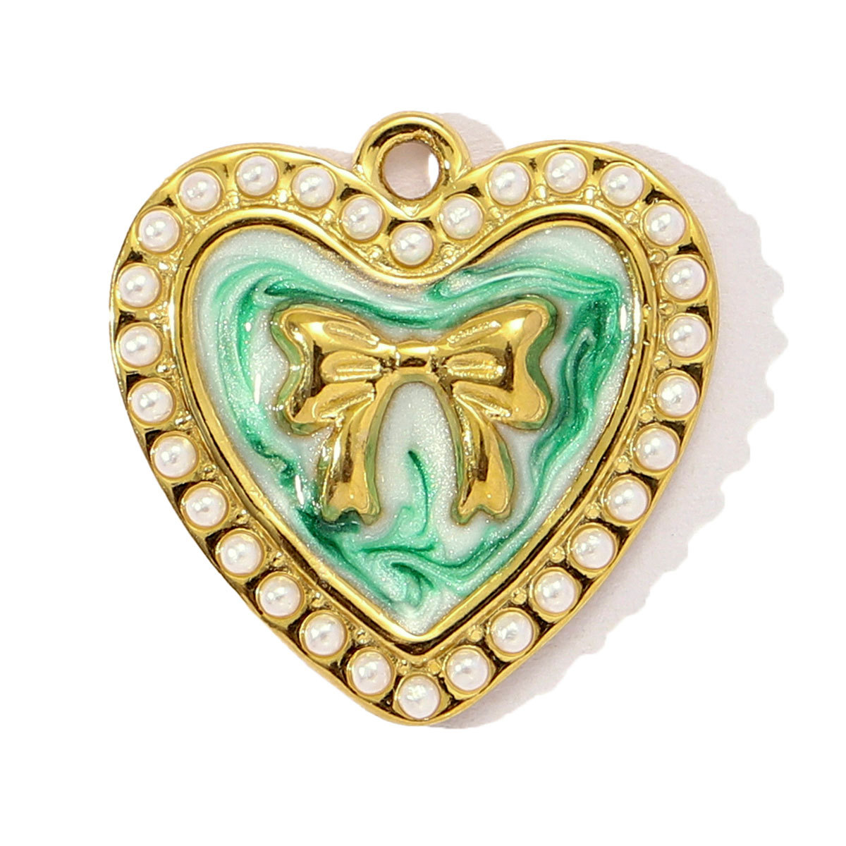 6pcs/pack Stainless Steel Enamel Hollow Heart Necklace&Earring Pendant Women Butterfly Bowknot Diy Charm Colorful Love Jewelry