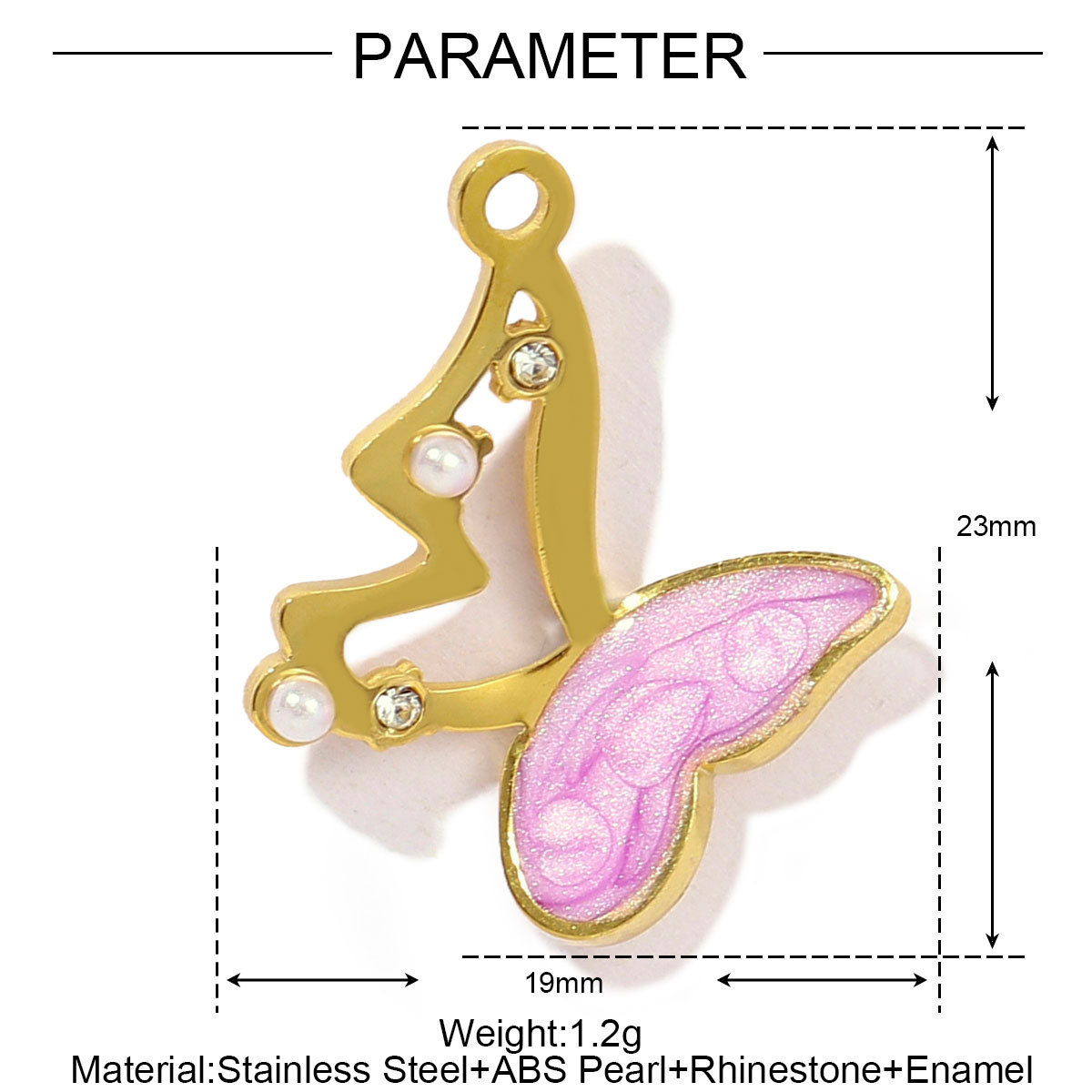 6pcs/pack Stainless Steel Enamel Hollow Heart Necklace&Earring Pendant Women Butterfly Bowknot Diy Charm Colorful Love Jewelry