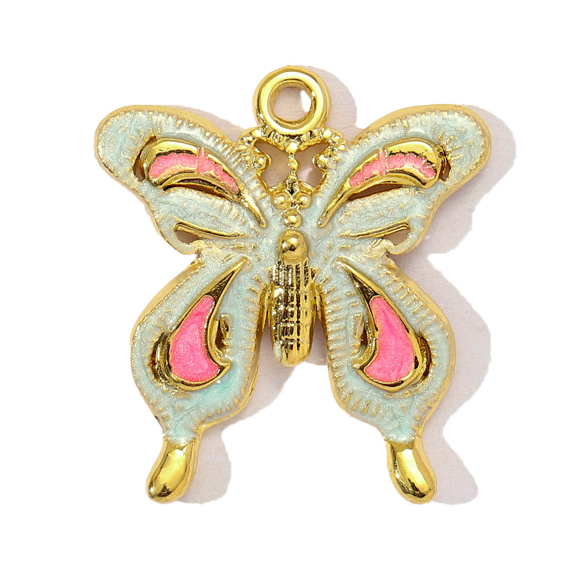 6pcs/pack Stainless Steel Enamel Hollow Heart Necklace&Earring Pendant Women Butterfly Bowknot Diy Charm Colorful Love Jewelry