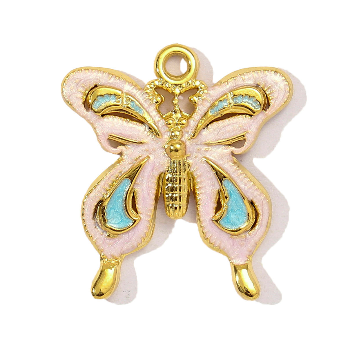 6pcs/pack Stainless Steel Enamel Hollow Heart Necklace&Earring Pendant Women Butterfly Bowknot Diy Charm Colorful Love Jewelry