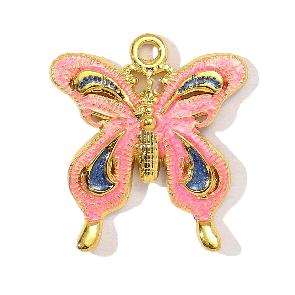 6pcs/pack Stainless Steel Enamel Hollow Heart Necklace&Earring Pendant Women Butterfly Bowknot Diy Charm Colorful Love Jewelry