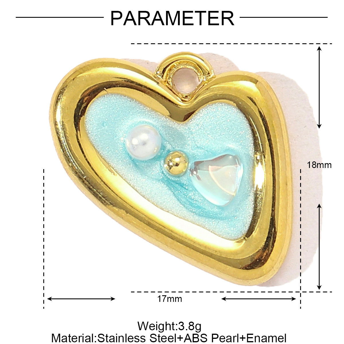 6pcs/pack Stainless Steel Gradient Enamel Love Heart DIY Necklace Pendant Women Jellyfish Pearl Beach Charms Monet Garden Jewelry