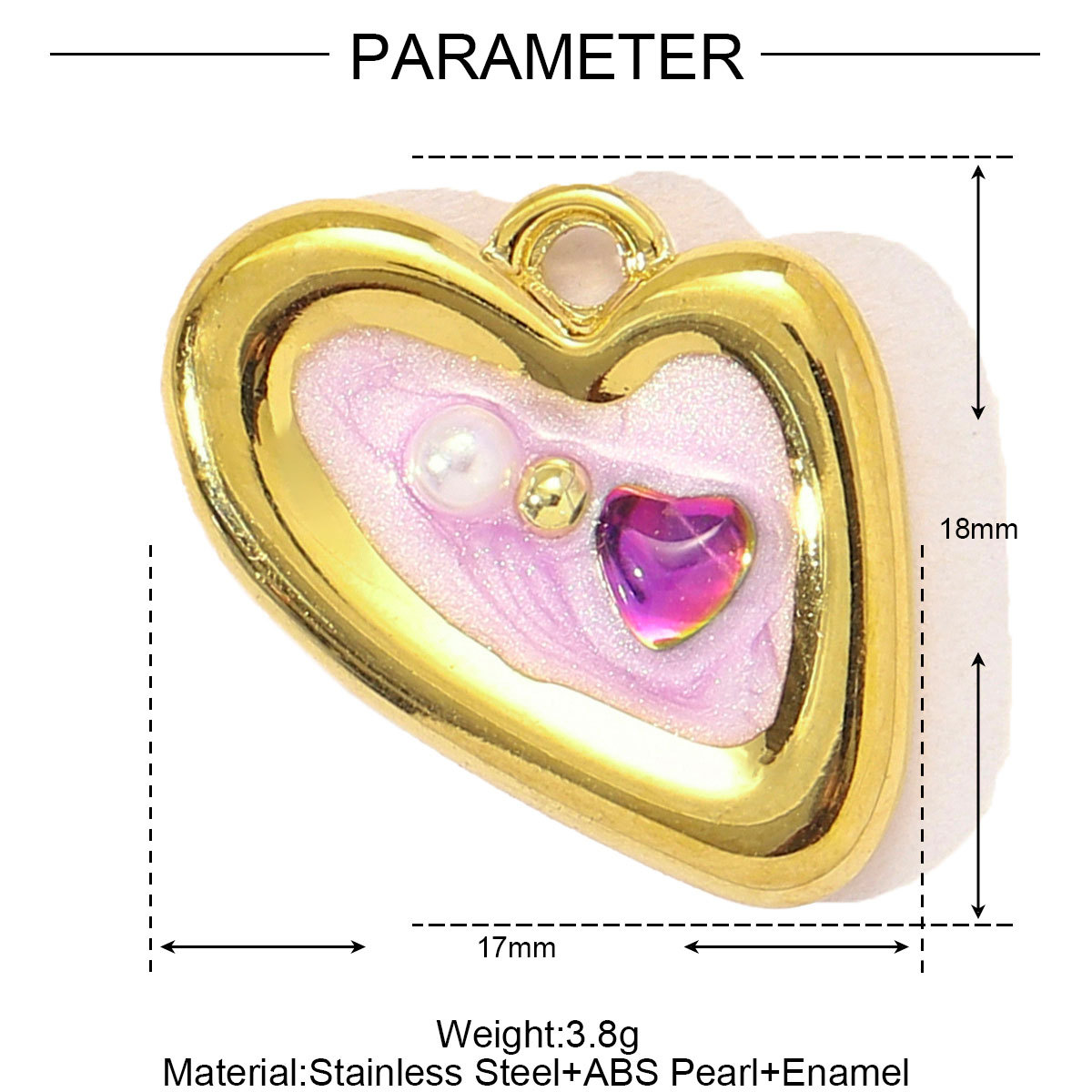 6pcs/pack Stainless Steel Gradient Enamel Love Heart DIY Necklace Pendant Women Jellyfish Pearl Beach Charms Monet Garden Jewelry