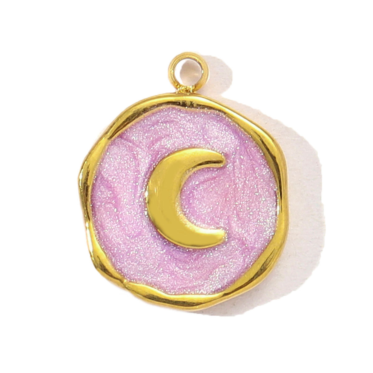 6pcs/pack Stainless Steel Enamel Crescent Moon Star Necklace Pendant Women Butterfly Bowknot Key DIY Charm Love Heart Jewelry