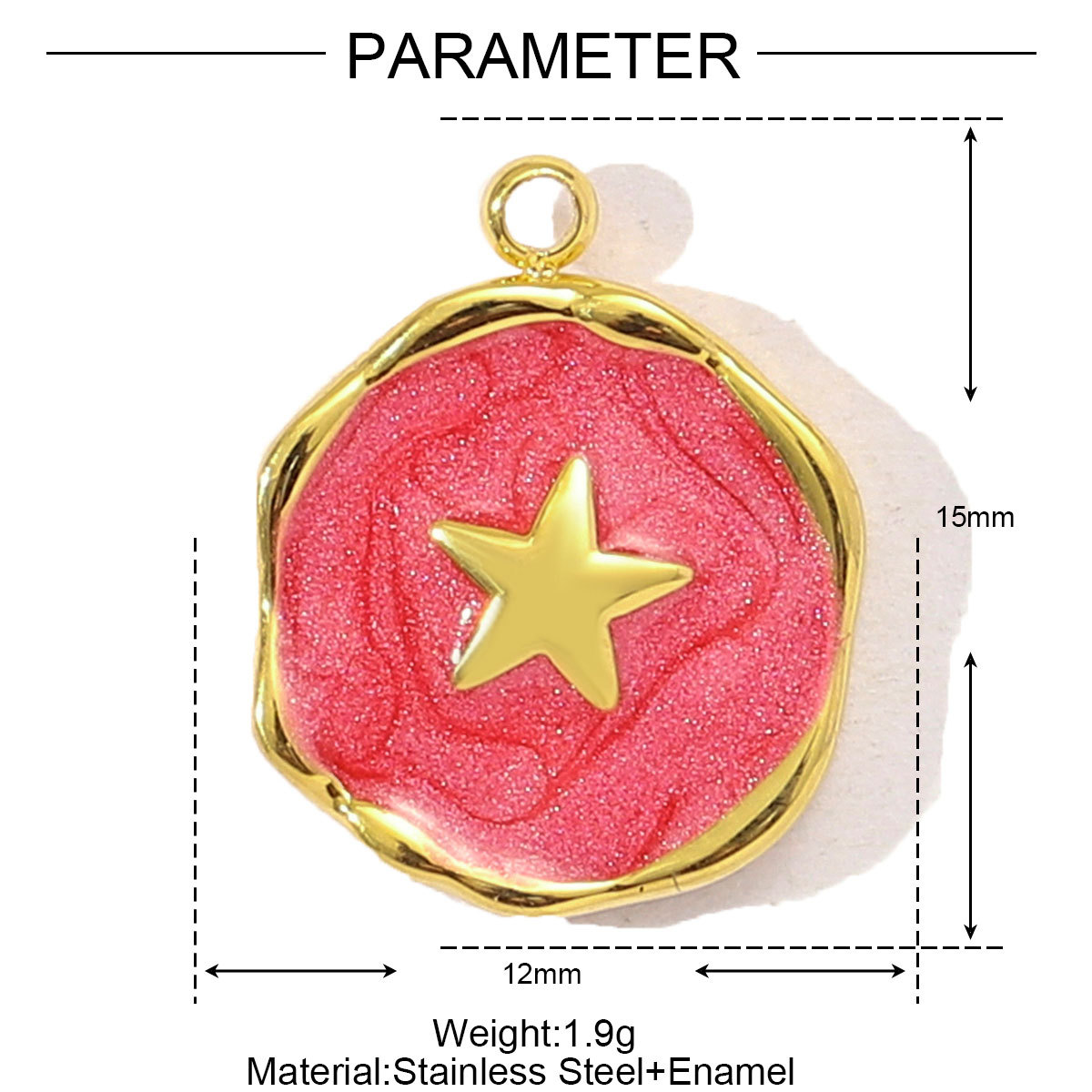 6pcs/pack Stainless Steel Enamel Crescent Moon Star Necklace Pendant Women Butterfly Bowknot Key DIY Charm Love Heart Jewelry
