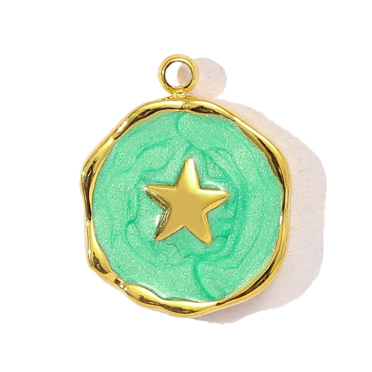 6pcs/pack Stainless Steel Enamel Crescent Moon Star Necklace Pendant Women Butterfly Bowknot Key DIY Charm Love Heart Jewelry