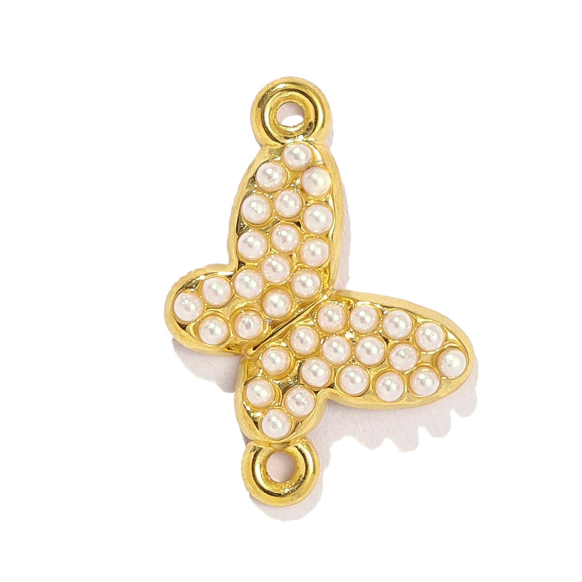 6pcs/pack Stainless Steel Pearl Heart Butterfly Starfish DIY Connector Charm Women Anchor Cross Hand Necklace Pendant Star Jewelry