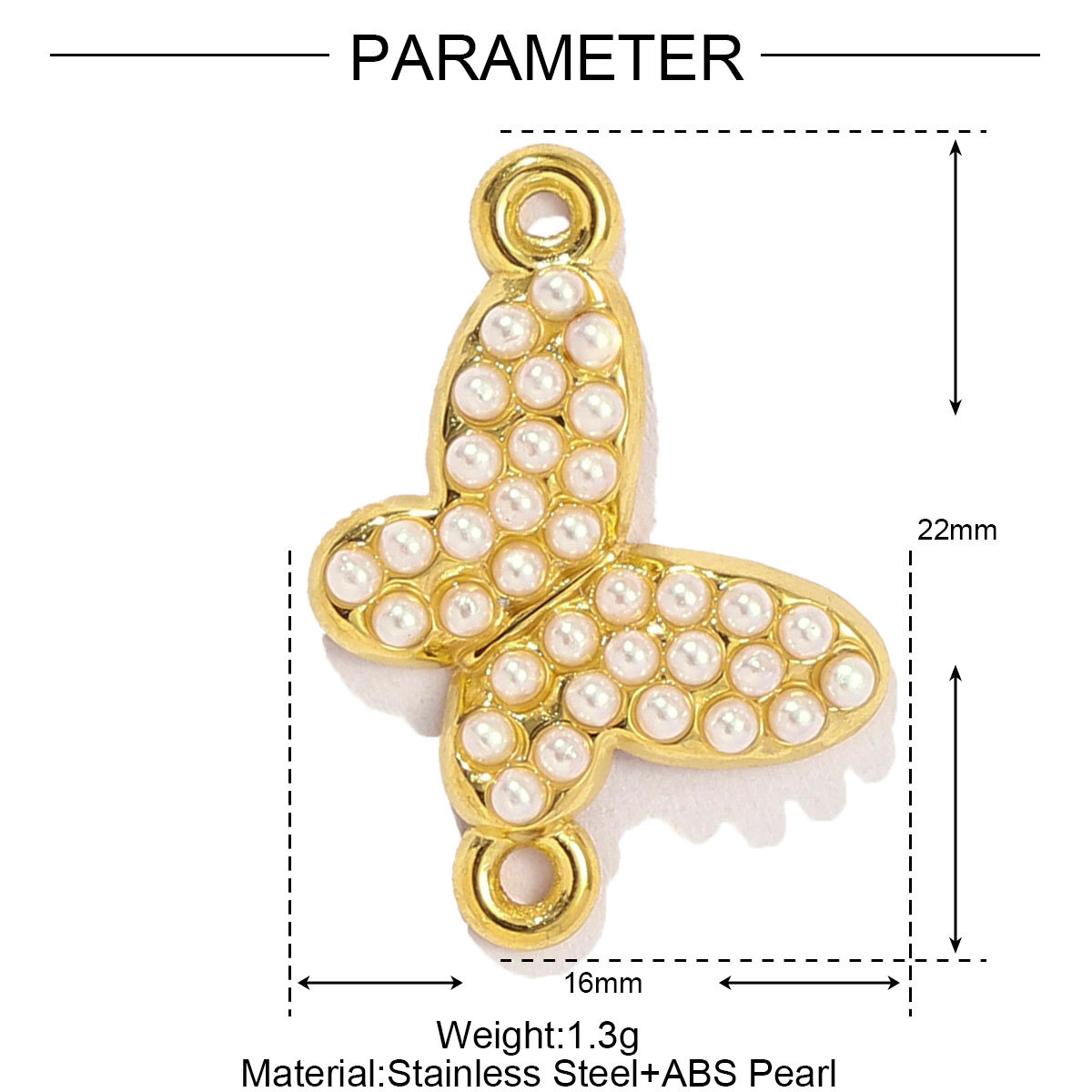 6pcs/pack Stainless Steel Pearl Heart Butterfly Starfish DIY Connector Charm Women Anchor Cross Hand Necklace Pendant Star Jewelry