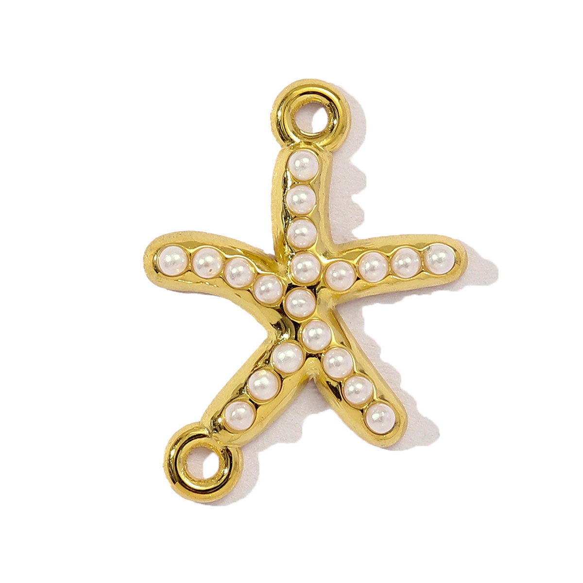 6pcs/pack Stainless Steel Pearl Heart Butterfly Starfish DIY Connector Charm Women Anchor Cross Hand Necklace Pendant Star Jewelry