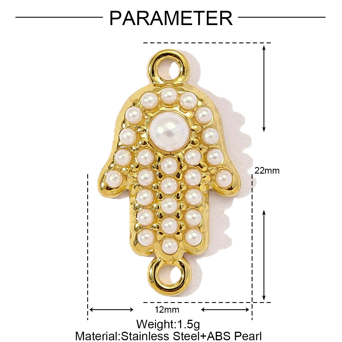 6pcs/pack Stainless Steel Pearl Heart Butterfly Starfish DIY Connector Charm Women Anchor Cross Hand Necklace Pendant Star Jewelry