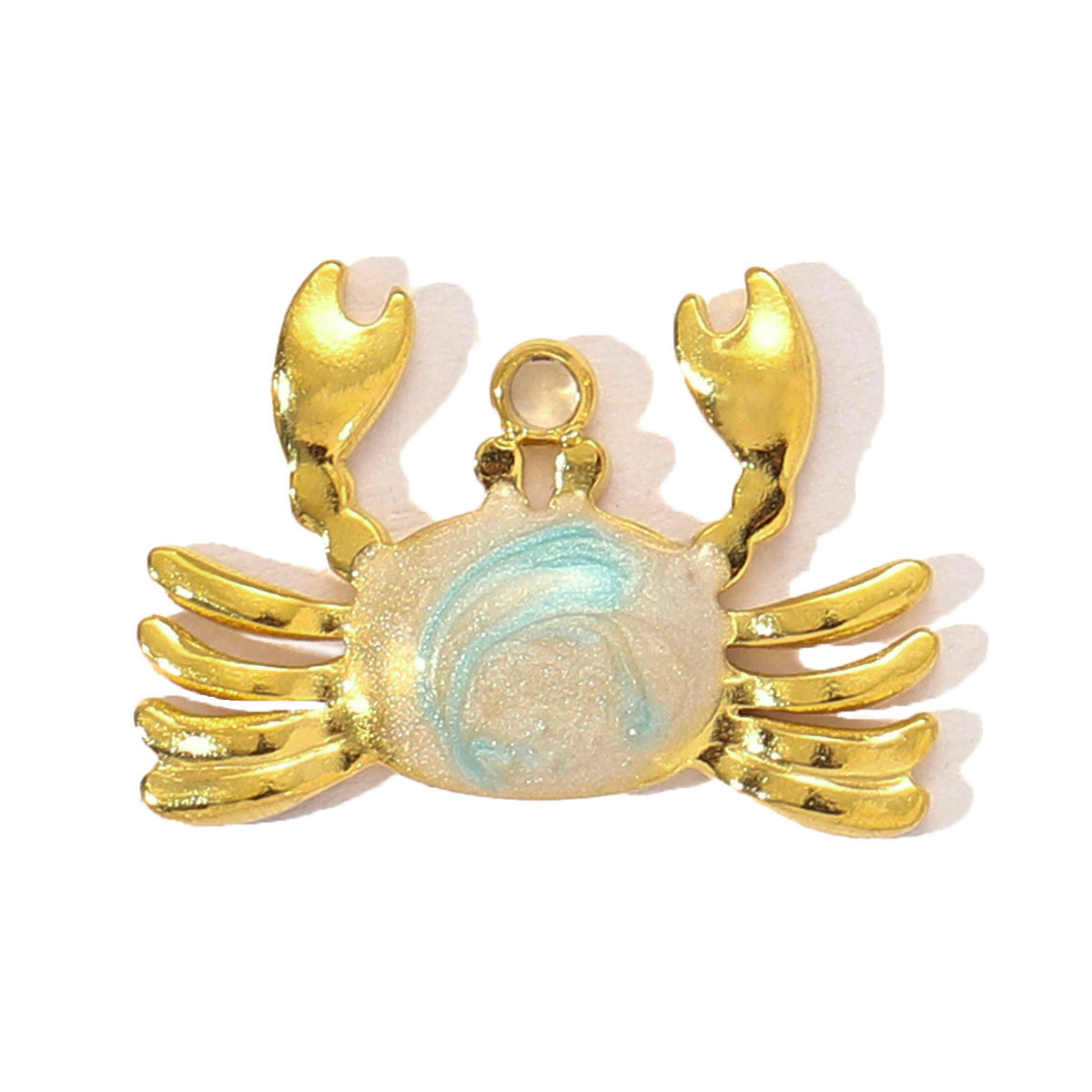 6pcs/pack Stainless Steel Fish Bone Mermaid Tail Bracelet DIY Charms Women Shell Crab Conch Necklace Pendant Heart Love Jewelry