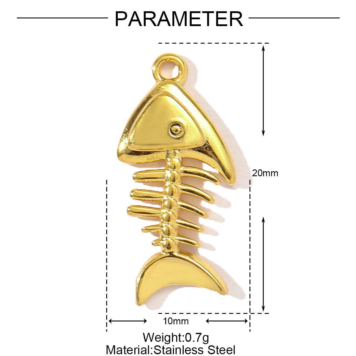 6pcs/pack Stainless Steel Fish Bone Mermaid Tail Bracelet DIY Charms Women Shell Crab Conch Necklace Pendant Heart Love Jewelry
