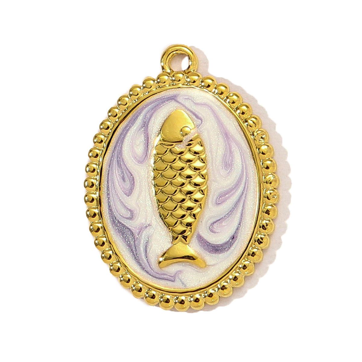 6pcs/pack Stainless Steel Fish Bone Mermaid Tail Bracelet DIY Charms Women Shell Crab Conch Necklace Pendant Heart Love Jewelry